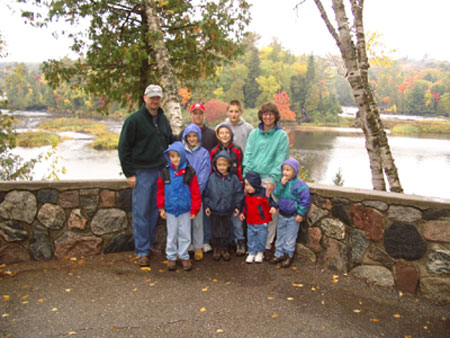 The ten of us at Lower Tahquamenon Falls, Mich.